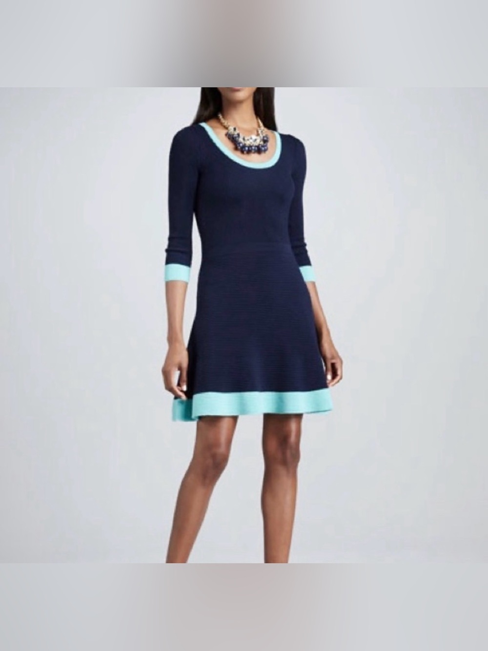 Lilly Pulitzer Navy Dress with Light Blue Trim